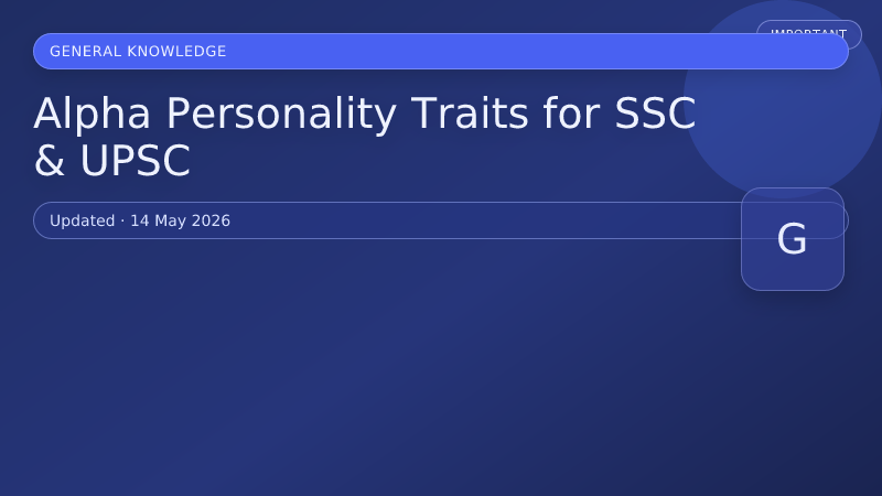 Alpha Personality Traits for SSC & UPSC