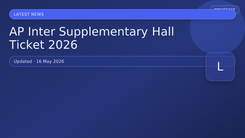 AP Inter Supplementary Hall Ticket 2026