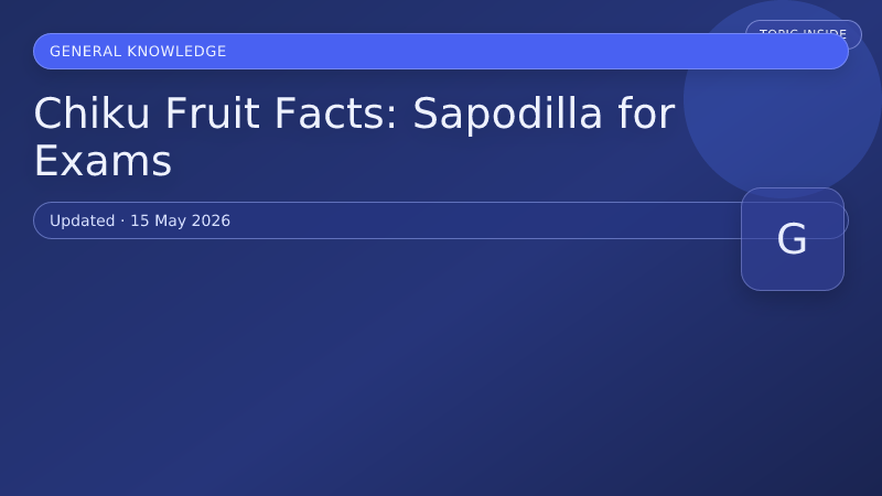 Chiku Fruit Facts: Sapodilla for Exams