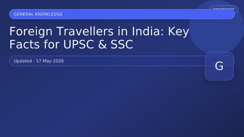 Foreign Travellers in India: Key Facts for UPSC & SSC