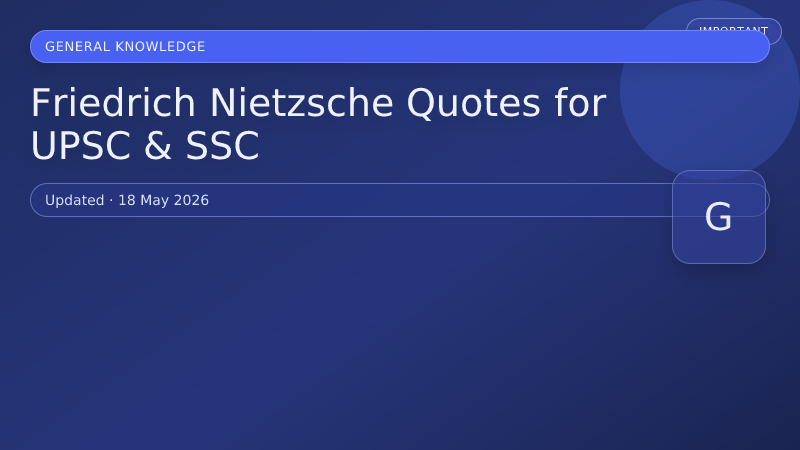 Friedrich Nietzsche Quotes for UPSC & SSC