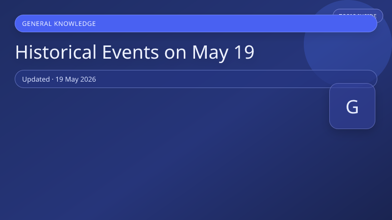 Historical Events on May 19