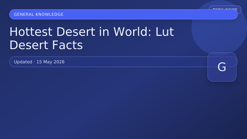 Hottest Desert in World: Lut Desert Facts