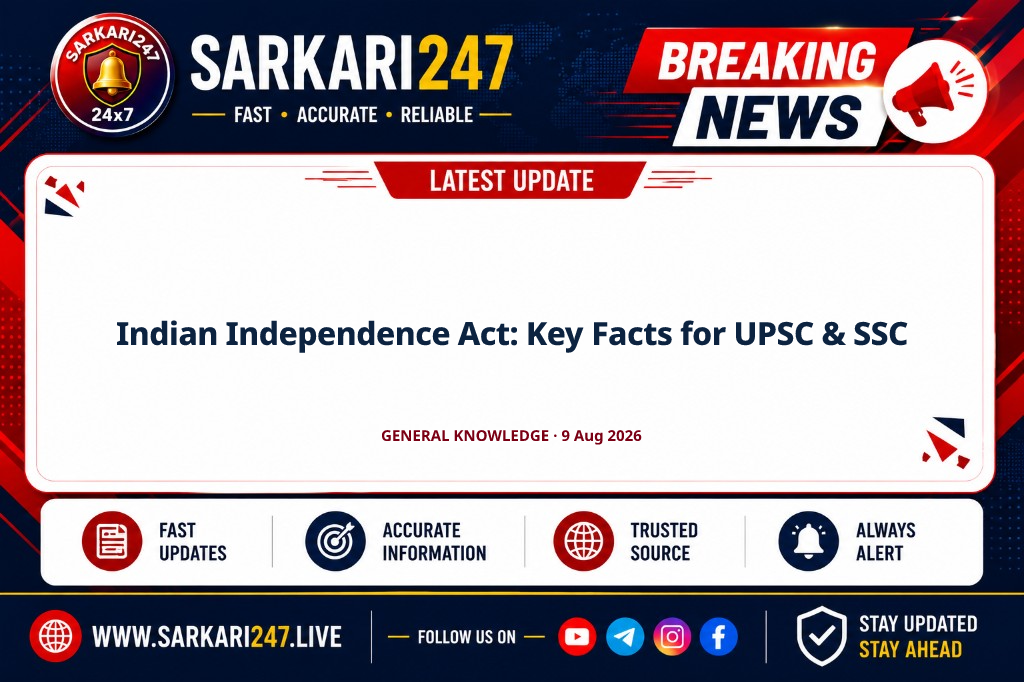 Indian Independence Act: Key Facts for UPSC & SSC