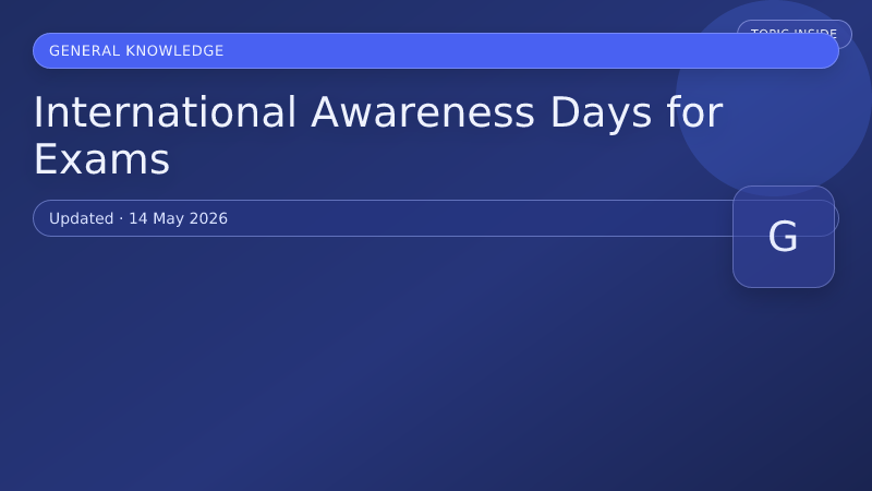 International Awareness Days for Exams
