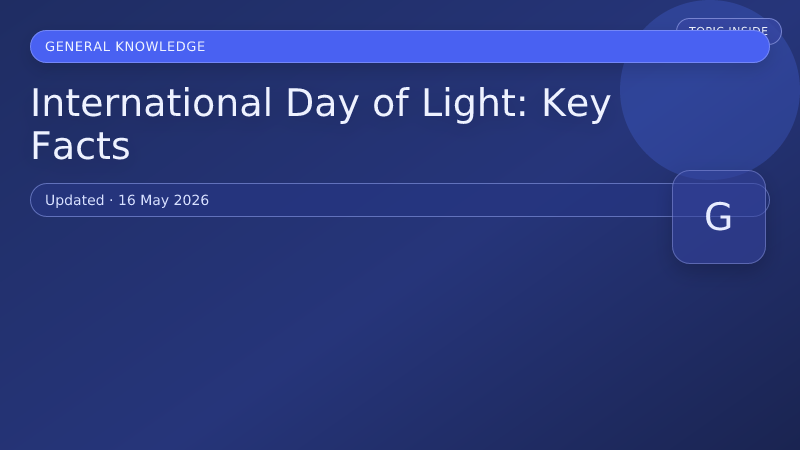 International Day of Light: Key Facts