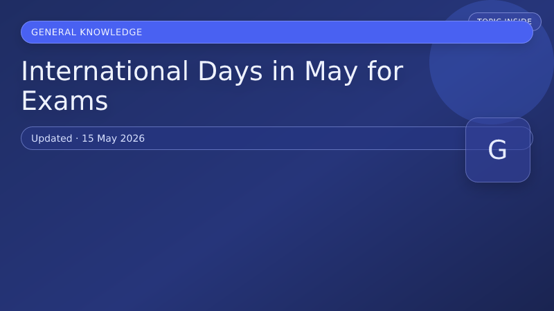 International Days in May for Exams