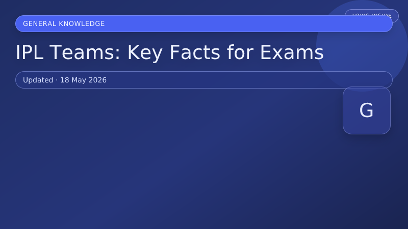 IPL Teams: Key Facts for Exams