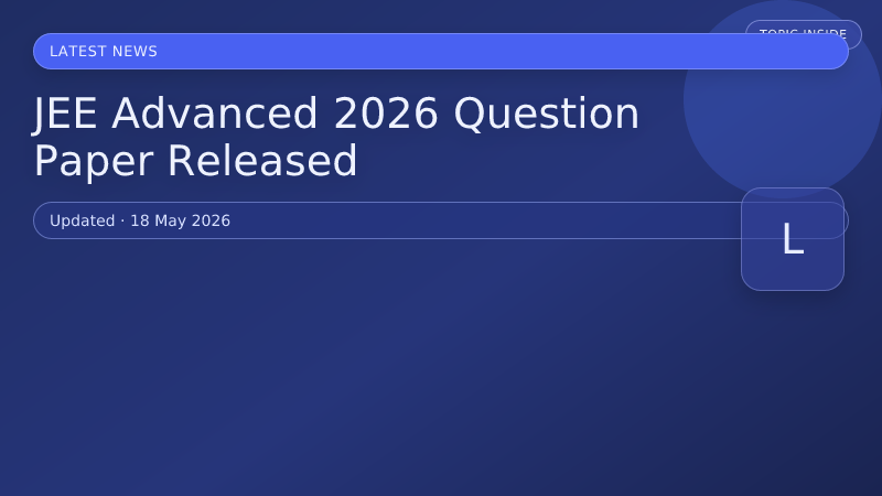 JEE Advanced 2026 Question Paper Released