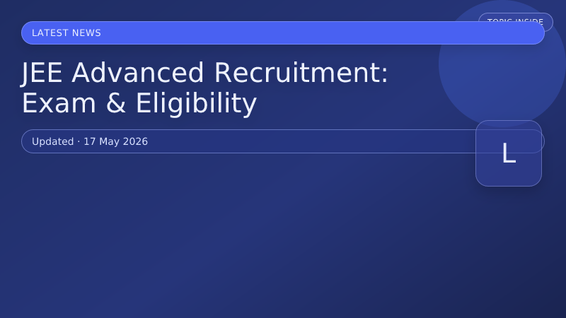 JEE Advanced Recruitment: Exam & Eligibility