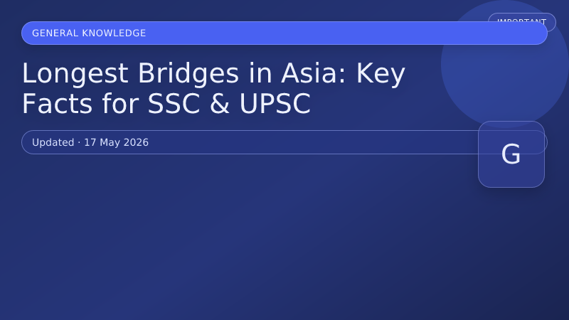 Longest Bridges in Asia: Key Facts for SSC & UPSC