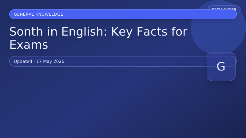 Sonth in English: Key Facts for Exams