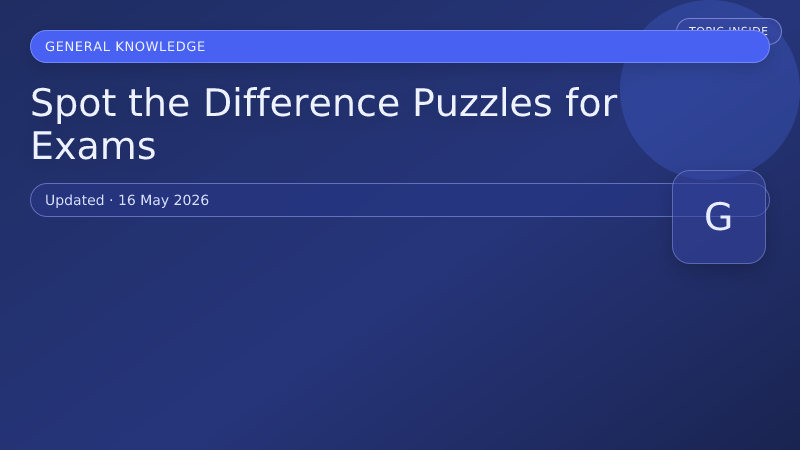 Spot the Difference Puzzles for Exams