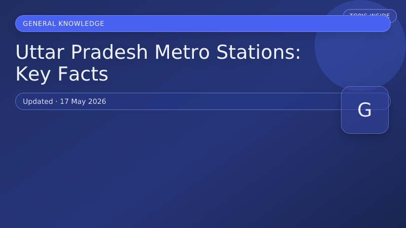 Uttar Pradesh Metro Stations: Key Facts